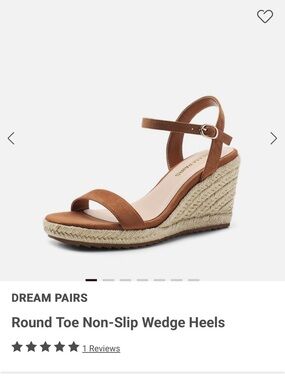 Dream Pairs Brown Espadrille Wedge Sandals with Ankle Strap